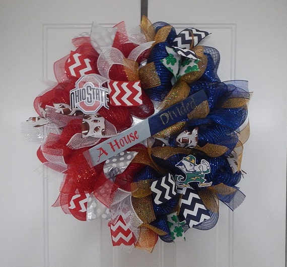 House dividedWreathOhio StateNotre DameFootballDoor