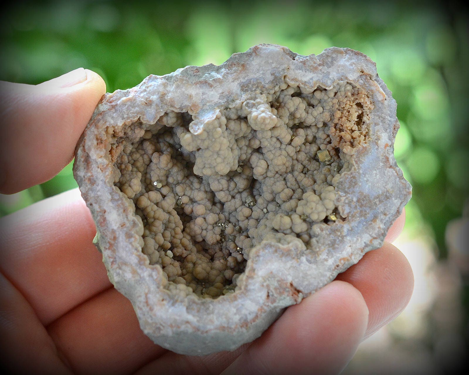 RARE Full Both Halves Geode with Sparkly Druse over
