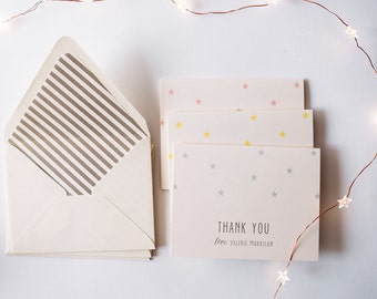 personalized baby shower thank you cards + lined envelopes (sets of 10) // lola louie paperie