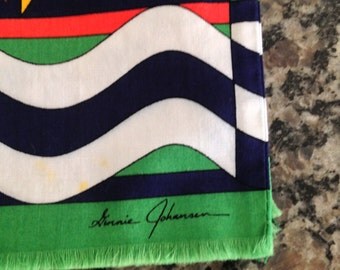 Vintage GINNIE JOHANSEN Scarf Cotton Scarf