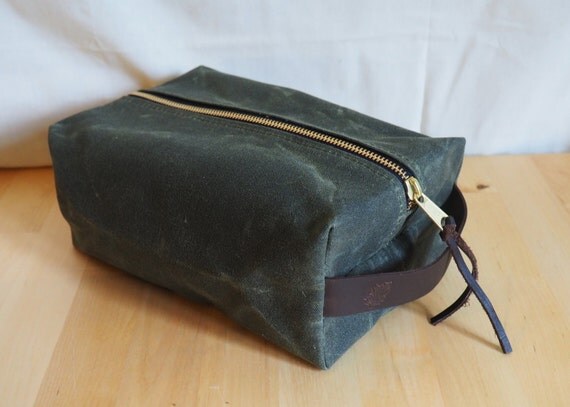 waxed canvas toiletry kit