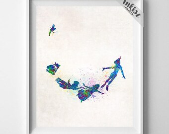 Disney Peter Pan, Peter Pan Print, Disney Poster, Peter Pan Poster, Peter Pan Art, Gift Her Her, Gift Idea, Wall Art, Type 1, Gift For Him