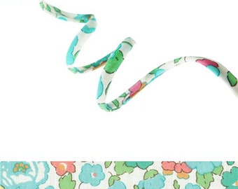 Betsy D Liberty fabric cord, UK fabric supplies, summery printed cotton cord for crafting, embellishing or gift wrapping