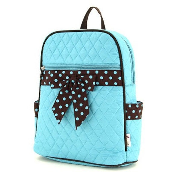 Personalized Backpack Diaper Bag Turq/brown diaper bag Easy