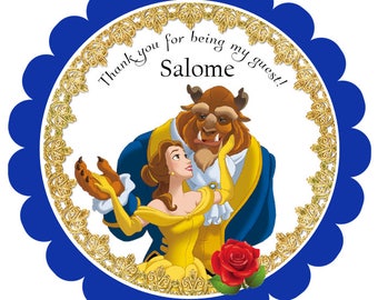 Printable Beauty and the Beast Favor Tags, Digital Beauty and the Beast Thank you Tags, Beauty and the Beast Gift Tags, Beauty and the Beast