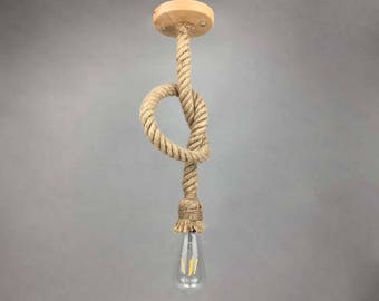 Hemp Rope Hanging Lamps-Pendant Lighting-Rope Lighting-Industrial Chandelier-Loft Vintage Lighting-Rustic Lamps-Wood Canopy-110-240V