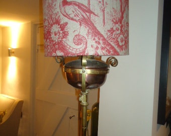 Antique brass adjustable standard lamp for rewiring