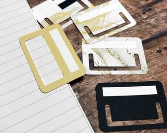 Tuck Tabs - Planner Tabs - Removable Planner Tabs. Set of 15. Gilded Marble
