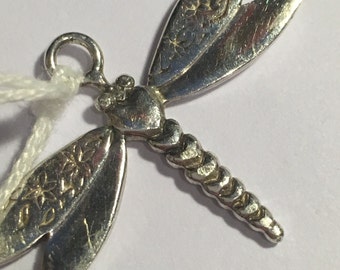 Sterling silver dragonfly pendant or charm