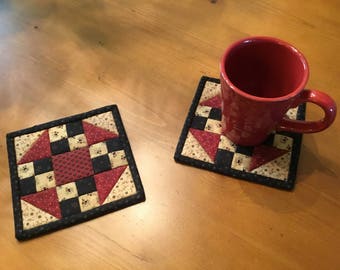 Mug Rugs / Handmade / Quilted Mug Rugs /Country Decor/ Farmhouse Decor / Item #2073