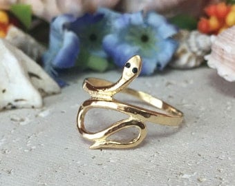 20% off- SALE!!! Gold Snake Ring - Animal Jewelry - Silver Snake Ring - Band Ring - Simpe Jewelry - Serpent Ring - Vintage Style