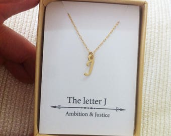 Letter J Necklace, Gold J Neckalce, Initial Necklace, Minimalist Necklace, J Jewelry, Gift Ideas, Hard To Buy For, Women, Hen Party Necklace