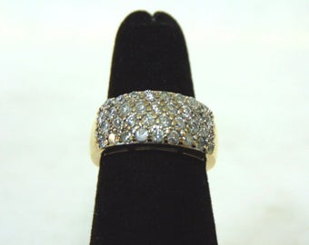 Amazing Womens Vintage Estate 14K Yellow Gold & Diamond Ring 4.4g #E2939