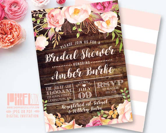 Brides Rustic Chic Invitation 10