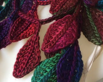 Leaf lariat scarf