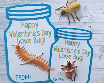 Items similar to Love Bug Mason Jar Valentine Card - Happy ...