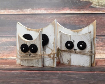 Rustic Wood Owl Set