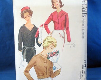 Vintage McCalls sewing pattern 5791 - Misses Jackets - Size 16 - 1961