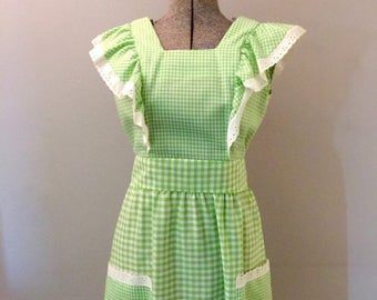 green white gingham dress