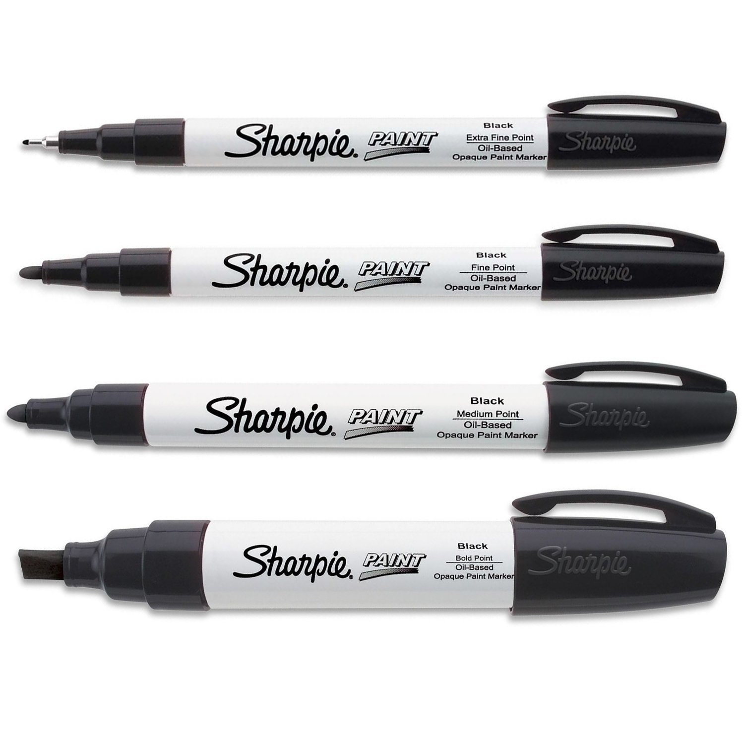 Black Sharpie Paint Markers Fine Point Oil Based; One Each of Extra