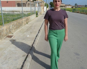 vintage 70s green palazzo pants