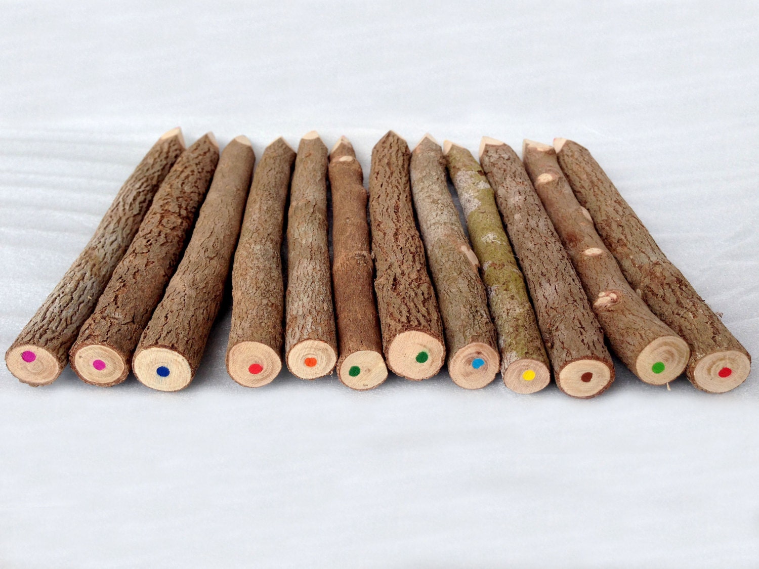 7 inch Rustic Twig Colored Pencils Set Tree by SomethingInTheBox