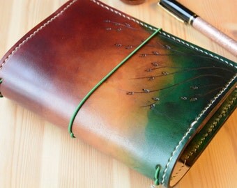 All Sizes Seagrass Ombre Brown Green Fauxdori Midori Travelers Notebook Planner A4 A5 A6 Cahier Pocket Regular Standard Personal Passport A7
