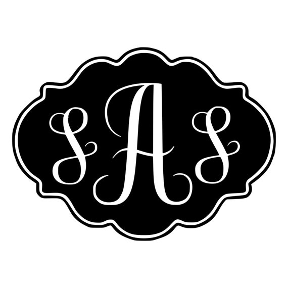 Monogram Custom Initials Die-Cut Decal Car Window Wall Bumper
