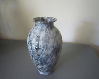 Alabaster Stone, Marble Vase, 9.5" Tall, Carved, Polished Natural Stone Vase, Home Decor, Classic Design