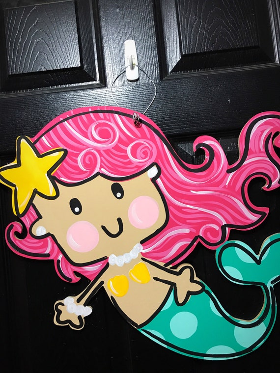 Mermaid Door Hanger Mermaid Decorations Mermaid Lover