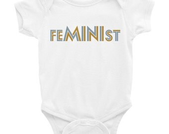 Mini Feminist Baby Political Liberal Onesie Multiple Colors