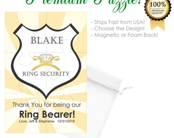 Ring Bearer Gift- Ring Bearer Thank You- Thank You for being our Ring Bearer- Personalized Ring Bearer Gift Ring Bearer Puzzle Ring Security