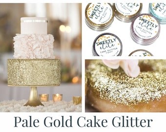 Wedding Cake Glitter, Edible Gold Dust, Gold Edible Glitter, Metallic Cake, Sparkly Cake for Gold Wedding, Gift For Her, Pale Gold (E042)
