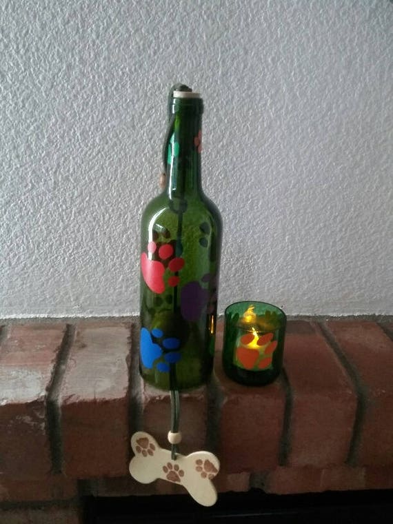 Dog Memorial Wind Chime Pet Loss Gift Rainbow Colored Paw Dog Memorial Wind Chime Pet Loss Gift Rainbow Colored Paw Print Windchime Matching Candle