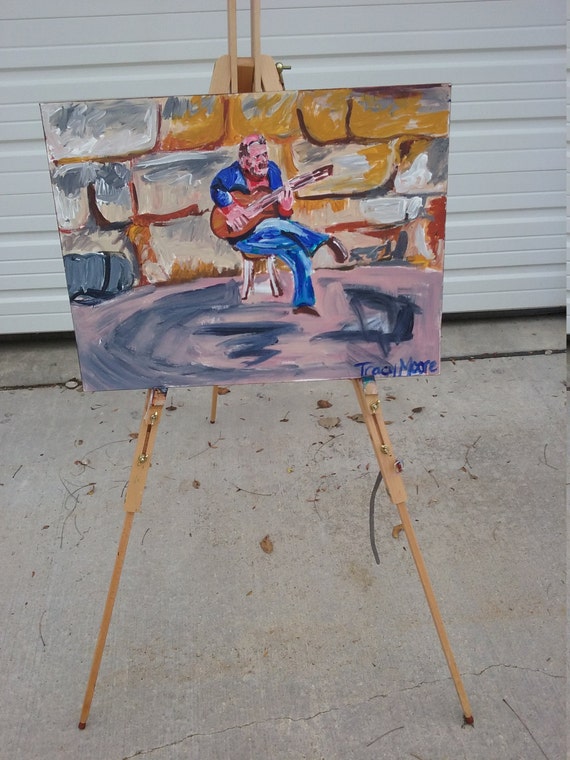 Classical Guitar Art Figurative Art Musician by QuirkyTraysee