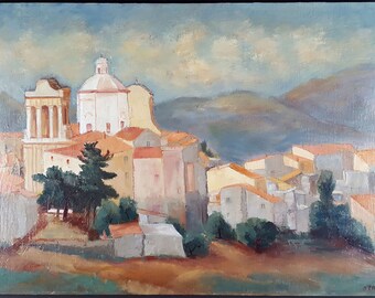 Jacqueline Triby (French) Antique Oil Painting Old Vintage Original Ancien Tableau Peinture Huile