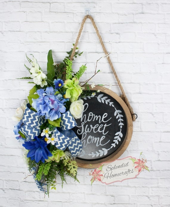 Chalkboard Door Hanger Everyday Wreath Everyday Door Hanger