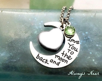 Cremation jewelry ashes pendant personalized urn necklace stainless steel cremation necklace Love you to the moon and back memorial necklace