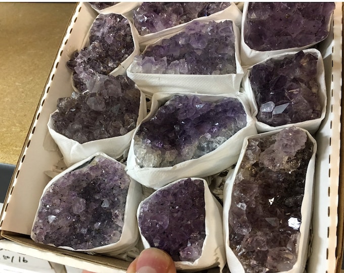 1 Flat Amethyst Clusters- 1.4 - 1.6 LBS per flat- Amethyst from Uruguay- Healing Crystals \ Reiki \ Healing Stone \ Healing Stones \ Chakra