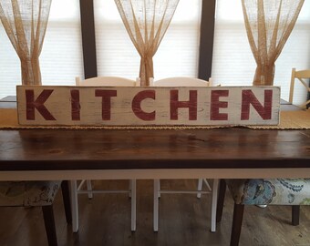 Kitchen Sign, Hand Painted Sign, Wood Sign, Farmhouse Decor,Distressed Sign, Country Decor, Shabby Chic Decor, Rustic Sign