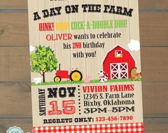 Farm Birthday Invitation | Farm Birthday Party | Barnyard Birthday | Petting Zoo Party | Farm Animals | Printable | The Party Darling