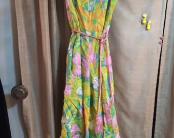 60's/70's Mod Flower Palazzo one piece