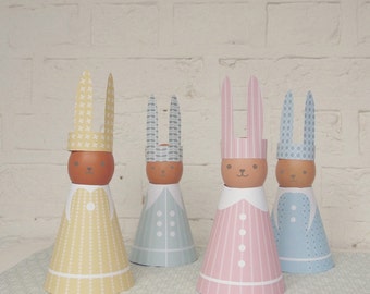 whimsical egg holders, DIY Easter decoration, printable Easter decor. Instant download