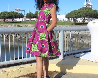 African print dress, Ankara dress, African clothing (Please read item details)