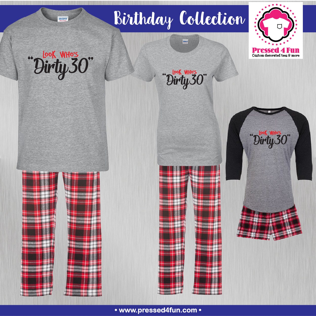 Birthday Pajamas Dirty 30 Design 30th Birthday Pajamas