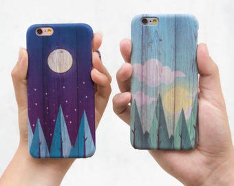 Wood Phone Case Set iPhone 7 Case Couples iPhone 6S Case Double iPhone 7 6S Plus Case Gift iPhone 5 5S Case Cute to Samsung Galaxy cRR_02