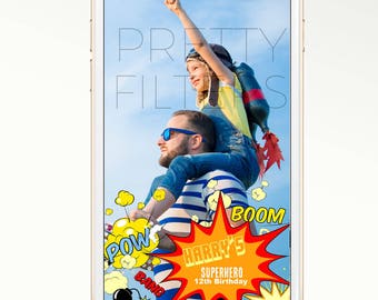 DIY Snapchat GeoFilter for Birthday Party Superhero | Enter Your Details | We Customize for You | Ready in 24 hours | Perfect Gift