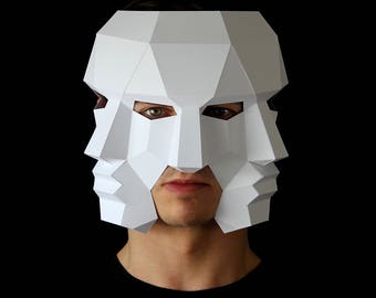 Three Face Mask - Make this 3D mask with this PDF download and card