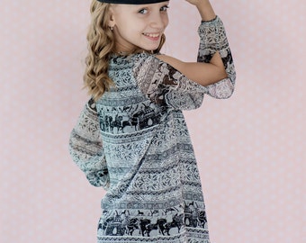 Toddler Girl Fall Dress, Girls Boho Dress, Gypsy Dress, Pixie Clothing, 4th Birthday Dress, Boho Toddler Dress, Girls Bohemian Dress