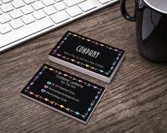 Black Arrow & Heart Black Business Card - HO Approved Branding Guide Fonts/Colors - Leggings Business Cards- MulaCash -DoorHanger -Magnet
